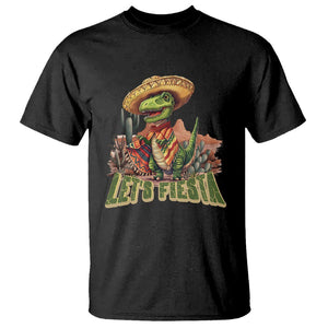 Cinco De Mayo T Shirt Let's Fiesta Mexican Dinosaur Toddler Boys TS09 Black Printyourwear