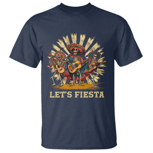 Cinco De Mayo T Shirt Let's Fiesta Skeleton Dancing Mexican Party TS09 Navy Printyourwear