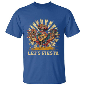 Cinco De Mayo T Shirt Let's Fiesta Skeleton Dancing Mexican Party TS09 Royal Blue Printyourwear