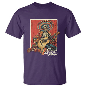 Cinco De Mayo T Shirt Mariachi Skeleton Playing Guitar Mexican Party TS09 Purple Printyourwear