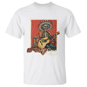 Cinco De Mayo T Shirt Mariachi Skeleton Playing Guitar Mexican Party TS09 White Printyourwear