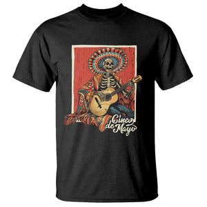 Cinco De Mayo T Shirt Mariachi Skeleton Playing Guitar Mexican Party TS09 Black Printyourwear