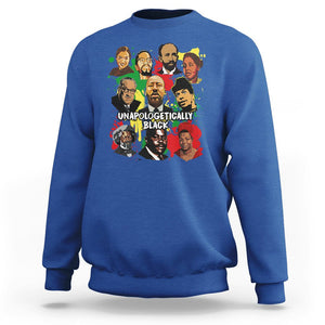 Civil Rights Leaders Sweatshirt Unapologetically Dope Black TS02 Royal Blue Printyourwear