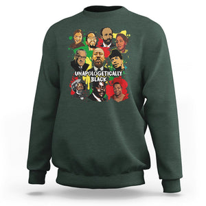 Civil Rights Leaders Sweatshirt Unapologetically Dope Black TS02 Dark Forest Green Printyourwear