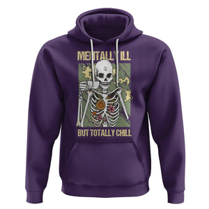 Coffee Lover Skeleton Hoodie Mentally Ill But Totally Chill Funny Drinking TS02 Purple Printyourwear