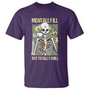 Coffee Lover Skeleton T Shirt Mentally Ill But Totally Chill Funny Drinking TS02 Purple Printyourwear