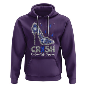 Colorectal Cancer Awareness Hoodie Crush Colon Colonscopy Blue Ribbon High Heels TS09 Purple Printyourwear