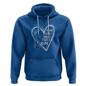 Colorectal Cancer Awareness Hoodie In Our Family Nobody Fights Alone Colon Colonscopy TS09 Royal Blue Printyourwear