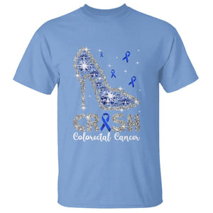 Colorectal Cancer Awareness T Shirt Crush Colon Colonscopy Blue Ribbon High Heels TS09 Carolina Blue Printyourwear