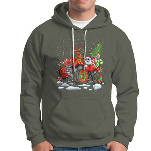 Construction Excavator Christmas Tree Light Hoodie TS09 Military Green Printyourwear