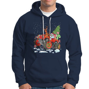 Construction Excavator Christmas Tree Light Hoodie TS09 Navy Printyourwear