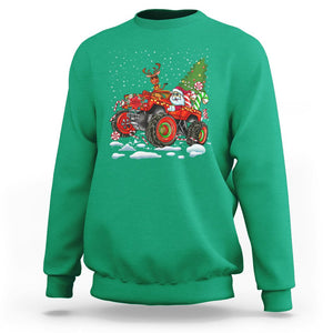 Construction Excavator Christmas Tree Light Sweatshirt TS09 Irish Green Printyourwear