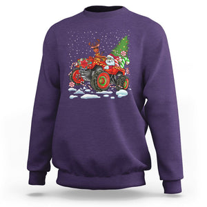 Construction Excavator Christmas Tree Light Sweatshirt TS09 Purple Printyourwear