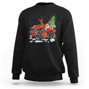 Construction Excavator Christmas Tree Light Sweatshirt TS09 Black Printyourwear