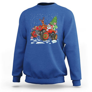 Construction Excavator Christmas Tree Light Sweatshirt TS09 Royal Blue Printyourwear