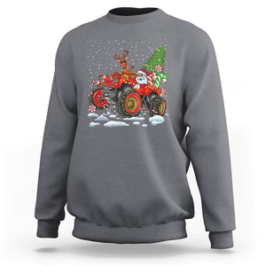 Construction Excavator Christmas Tree Light Sweatshirt TS09 Charcoal Printyourwear