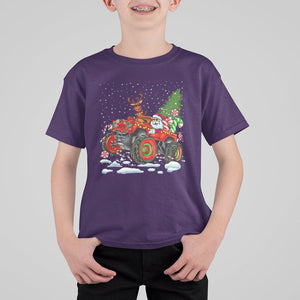 Construction Excavator Christmas Tree Light T Shirt For Kid TS09 Purple Printyourwear