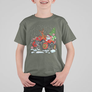 Construction Excavator Christmas Tree Light T Shirt For Kid TS09 Military Green Printyourwear