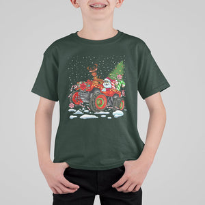 Construction Excavator Christmas Tree Light T Shirt For Kid TS09 Dark Forest Green Printyourwear