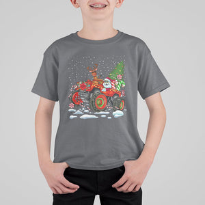 Construction Excavator Christmas Tree Light T Shirt For Kid TS09 Charcoal Printyourwear