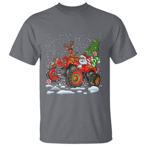 Construction Excavator Christmas Tree Light T Shirt TS09 Charcoal Printyourwear
