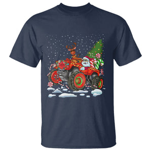 Construction Excavator Christmas Tree Light T Shirt TS09 Navy Printyourwear