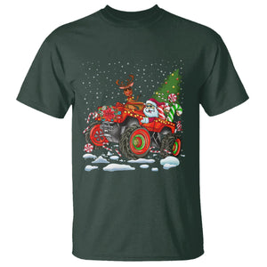 Construction Excavator Christmas Tree Light T Shirt TS09 Dark Forest Green Printyourwear