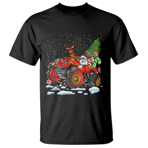 Construction Excavator Christmas Tree Light T Shirt TS09 Black Printyourwear