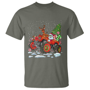 Construction Excavator Christmas Tree Light T Shirt TS09 Military Green Printyourwear