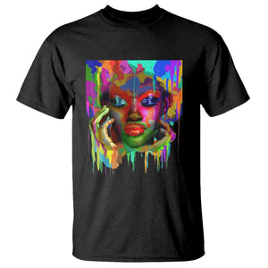 Cool African Woman Afro Color Painted Face T Shirt TS01 Black Printyourwear