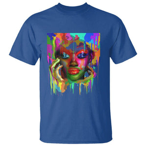 Cool African Woman Afro Color Painted Face T Shirt TS01 Royal Blue Printyourwear