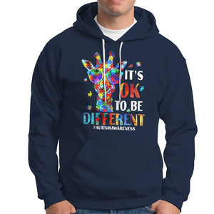 Cool Giraffe Autism Hoodie It's Ok To Be Different Jigsaw Puzzle TS01 Navy Printyourwear