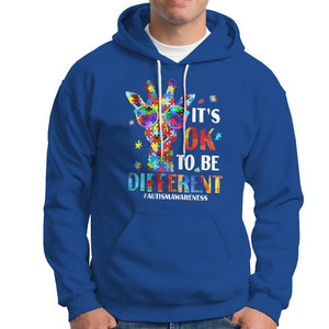 Cool Giraffe Autism Hoodie It's Ok To Be Different Jigsaw Puzzle TS01 Royal Blue Printyourwear