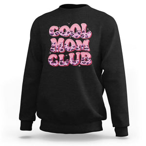 Cool Mom Club Sweatshirt Pink Leopard Mama Club Mother's Day TS02 Black Printyourwear