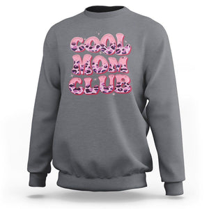 Cool Mom Club Sweatshirt Pink Leopard Mama Club Mother's Day TS02 Charcoal Printyourwear