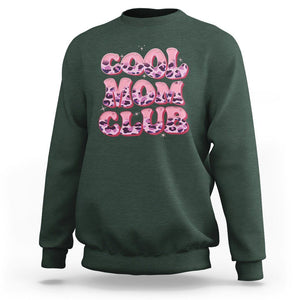 Cool Mom Club Sweatshirt Pink Leopard Mama Club Mother's Day TS02 Dark Forest Green Printyourwear