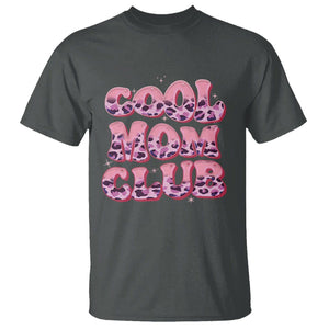 Cool Mom Club T Shirt Pink Leopard Mama Club Mother's Day TS02 Dark Heather Printyourwear