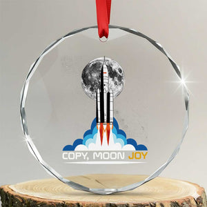 Copy Moon Joy Crystal Glass Ornament Rocket Launch Full Moon TS14 Transparent Glass 3'' Circle Print Your Wear