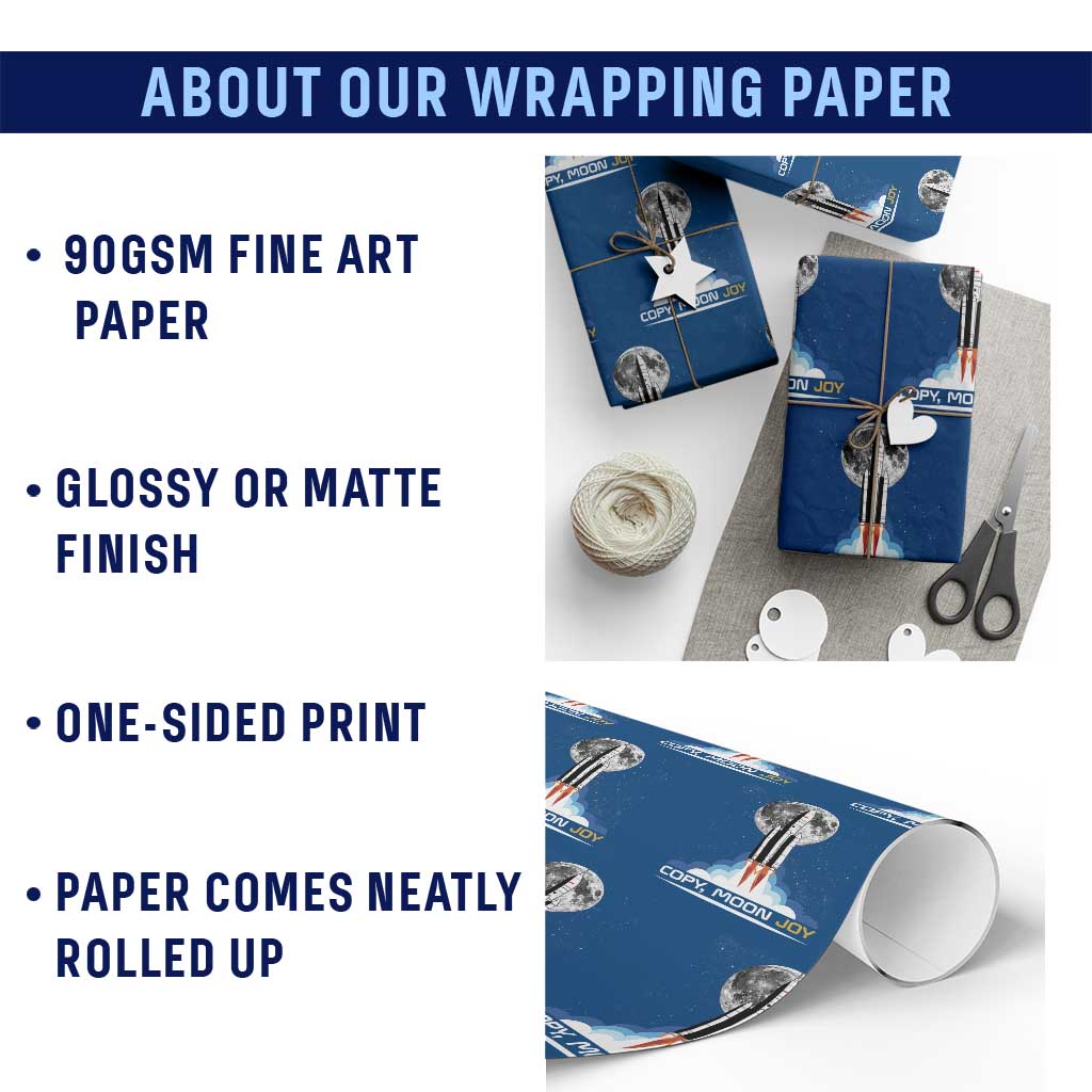 Copy Moon Joy Wrapping Paper Roll Rocket Launch Full Moon TS14 Print Your Wear