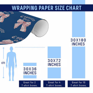 Coquette Girly Wrapping Paper Roll Pink Bow TS02 Print Your Wear