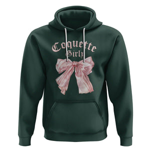 Coquette Girly Hoodie Pink Bow TS02 Dark Forest Green Printyourwear