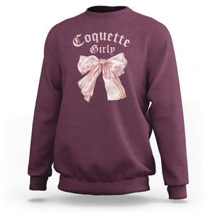 Coquette Girly Sweatshirt Pink Bow TS02 Maroon Printyourwear