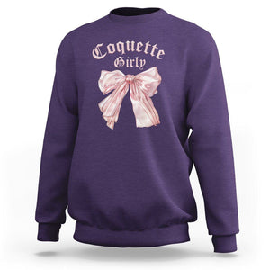 Coquette Girly Sweatshirt Pink Bow TS02 Purple Printyourwear