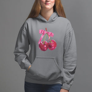 Coquette Hoodie Kawaii Cherry Aesthetic Trendy Girly Girl TS09 Charcoal Printyourwear