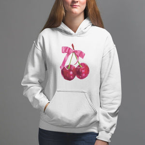 Coquette Hoodie Kawaii Cherry Aesthetic Trendy Girly Girl TS09 White Printyourwear