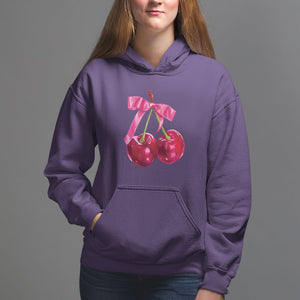 Coquette Hoodie Kawaii Cherry Aesthetic Trendy Girly Girl TS09 Purple Printyourwear