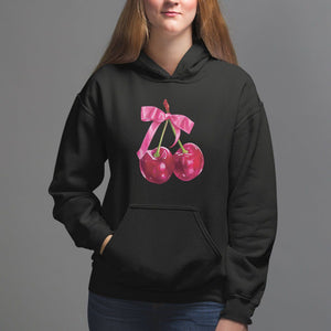 Coquette Hoodie Kawaii Cherry Aesthetic Trendy Girly Girl TS09 Black Printyourwear