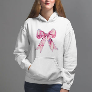 Coquette Hoodie Pink Ribbon Aesthetic Trendy Girly Girl TS09 White Printyourwear