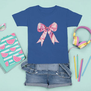 Coquette T Shirt For Kid Pink Ribbon Aesthetic Trendy Girly Girl TS09 Royal Blue Printyourwear