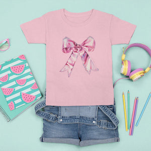 Coquette T Shirt For Kid Pink Ribbon Aesthetic Trendy Girly Girl TS09 Light Pink Printyourwear